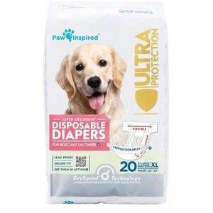 Paw Inspired Disposable Dog Diapers (20 Pack) XL